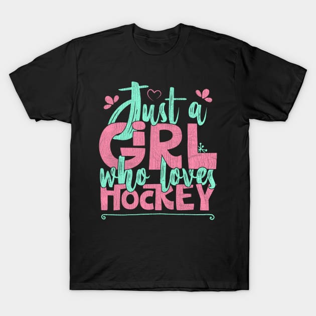 Just A Girl Who Loves Hockey Gift design T-Shirt by theodoros20